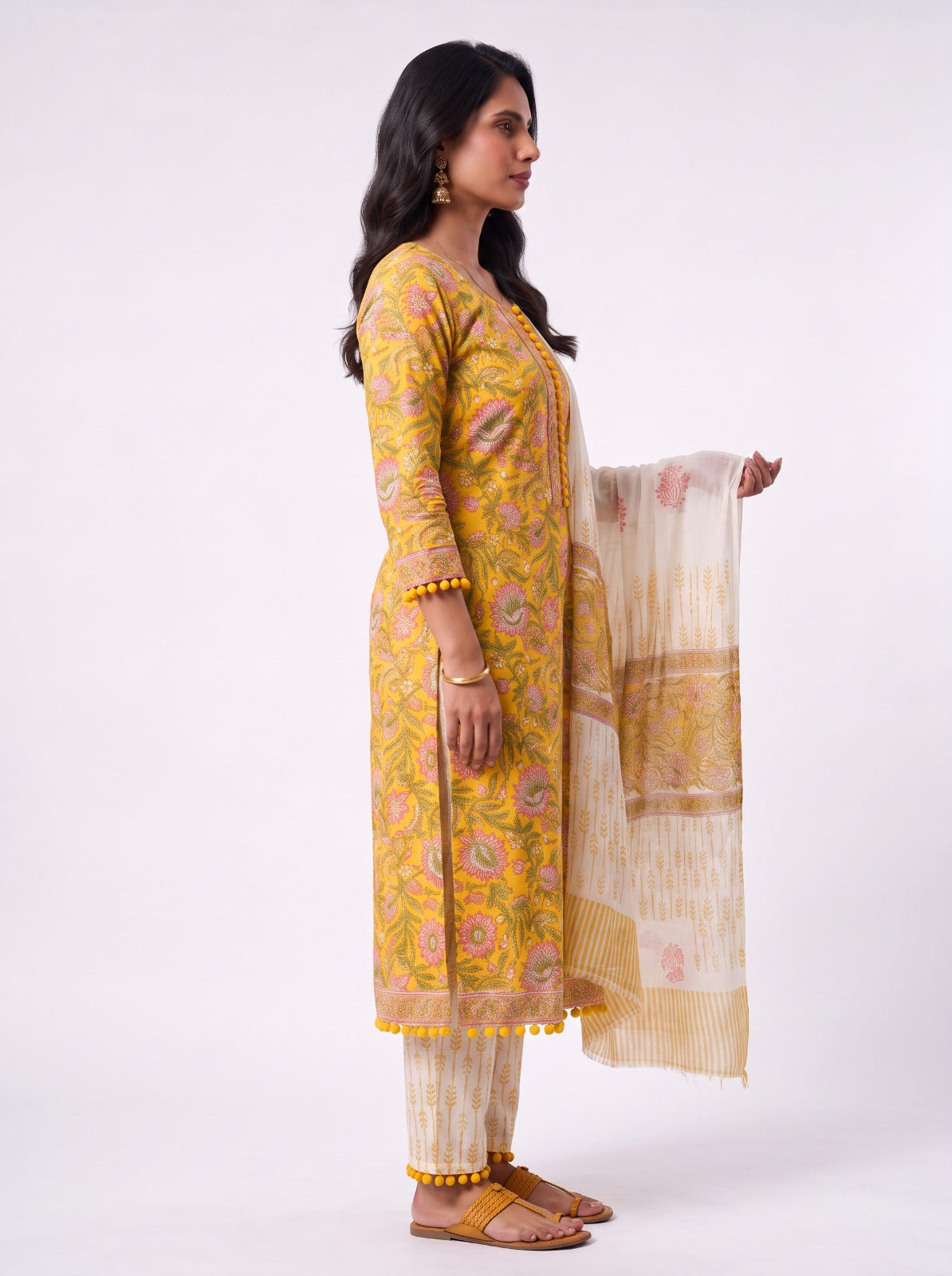 Rani Phool Sanganeri Print Cotton Unsitched Suit