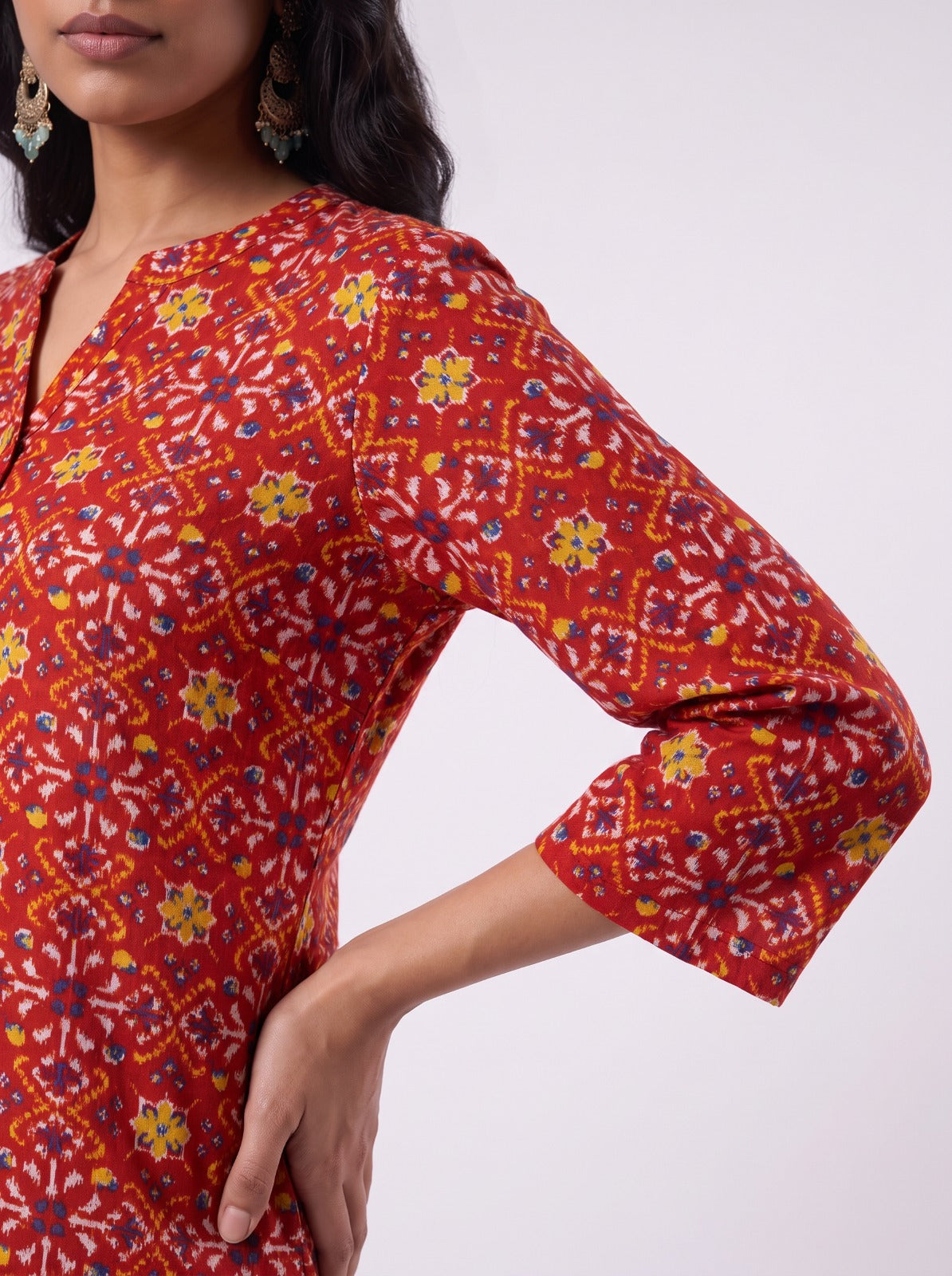 Floral Red Tunic Top