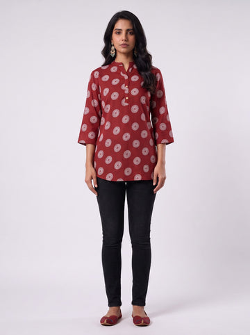 Maroon Chakra Tunic Top