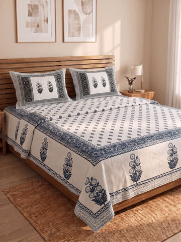 Jaipur Noor Bedsheet With 2 Pillow Covers