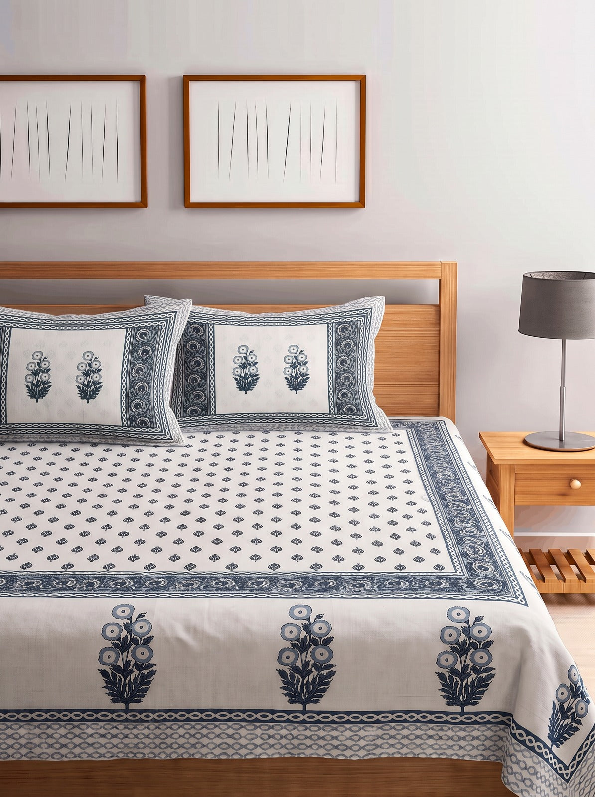 Jaipur Noor Bedsheet With 2 Pillow Covers