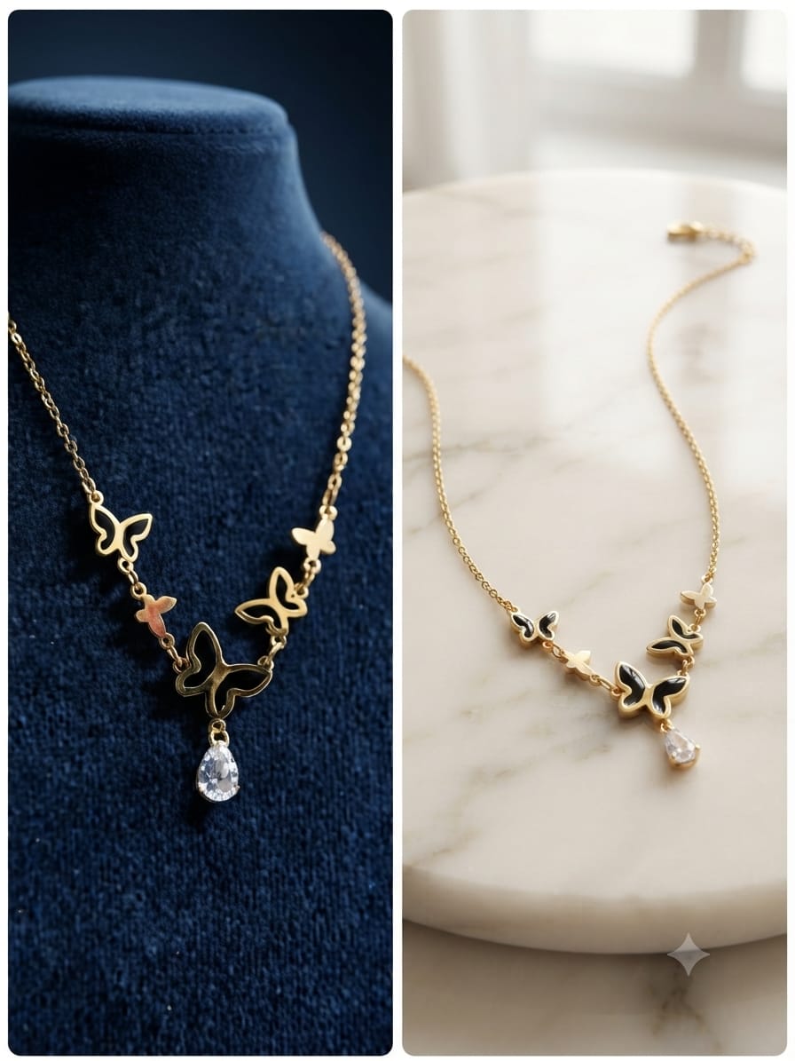 MIDNIGHT BUTTERFLY NECKLACE