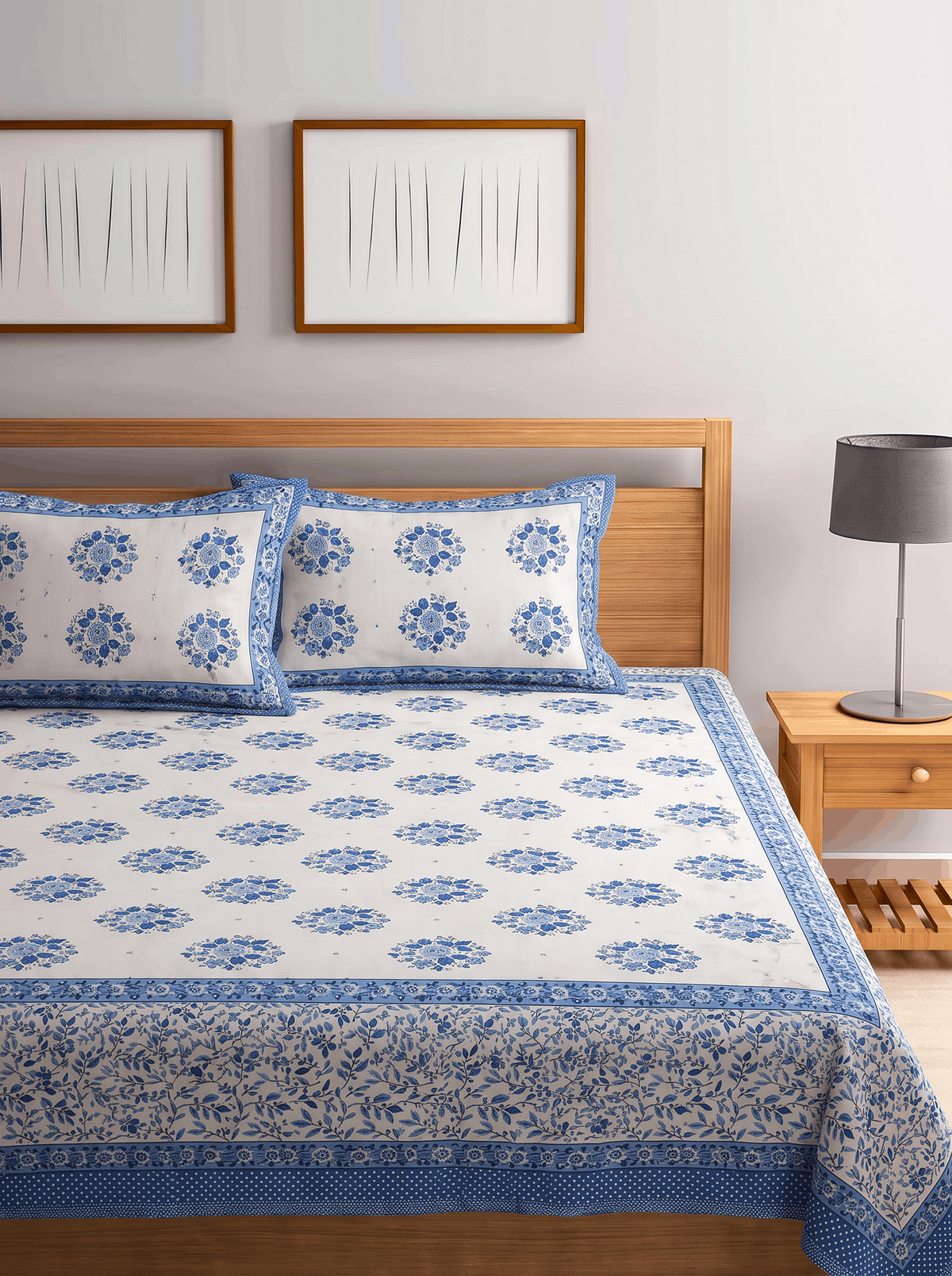 Neel Aangan Jaipur Cotton Bedsheet Size-93x108