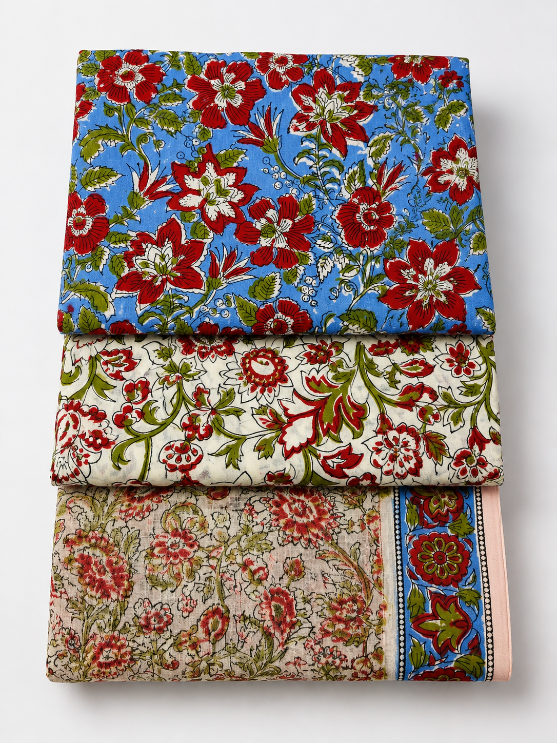 SKY GARDEN COTTON UNSTITCHED SUIT WITH KOTA DORIYA SHAWL