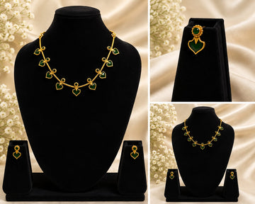 SIMPLE GREEN  NAGAPADA NECKLACE WITH EARRINGS