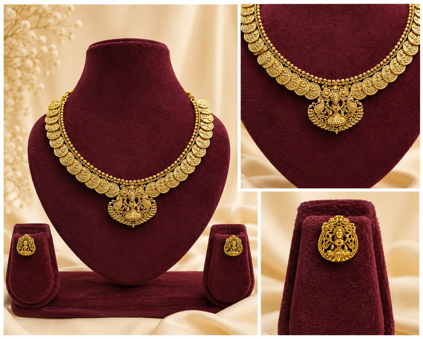 KASHI MALA WITH LAKSHMI PENDANT  WITH EARINGS
