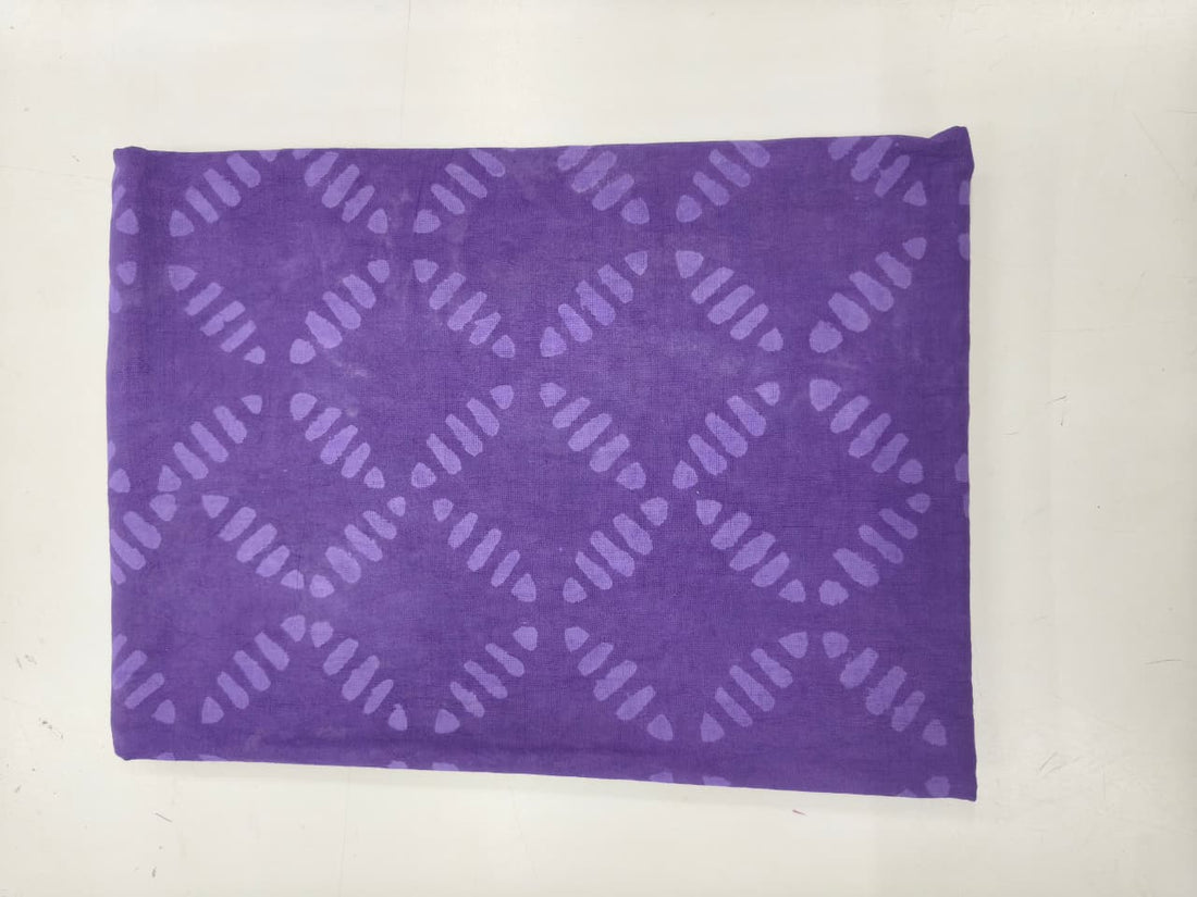 Purple Charm Unstitched Cotton Dress Material With Kota Doriya Shawl