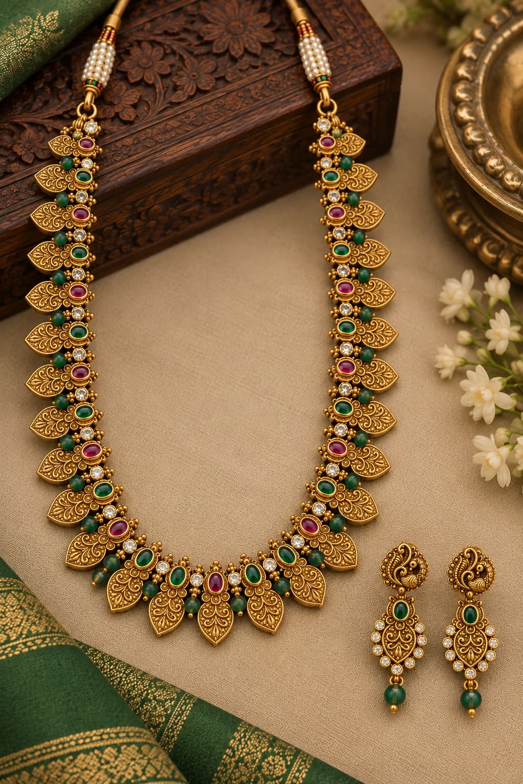 AARADHYA LEAF NECKLACE SET