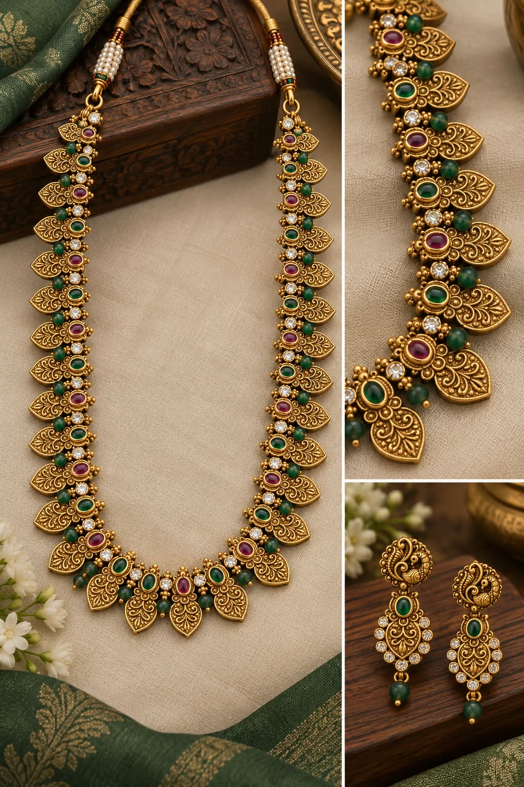 AARADHYA LEAF NECKLACE SET