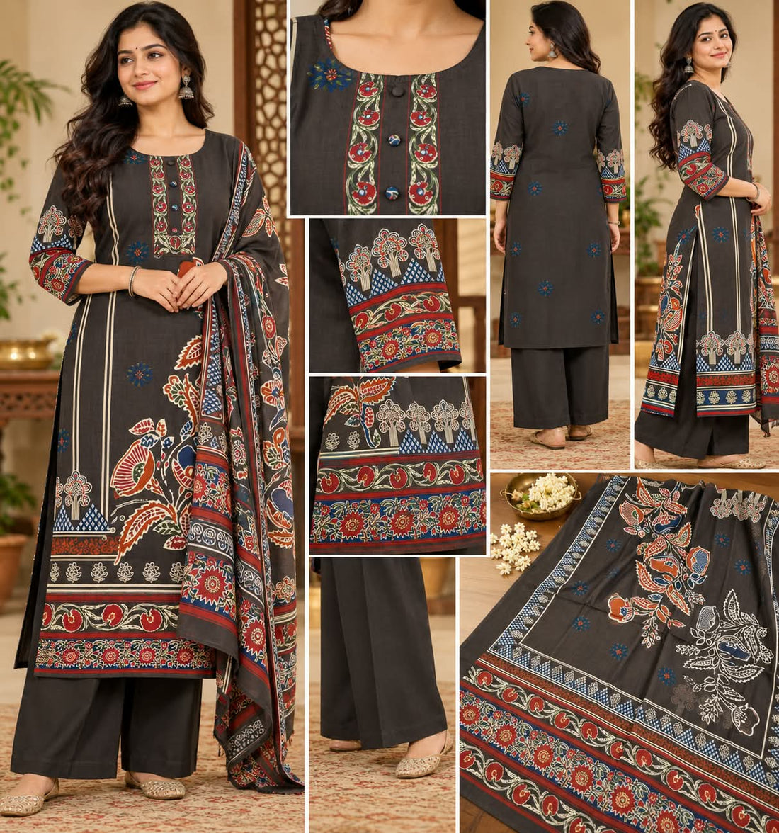 MEHER BLOCK PRINT COTTON CHURIDAR SET