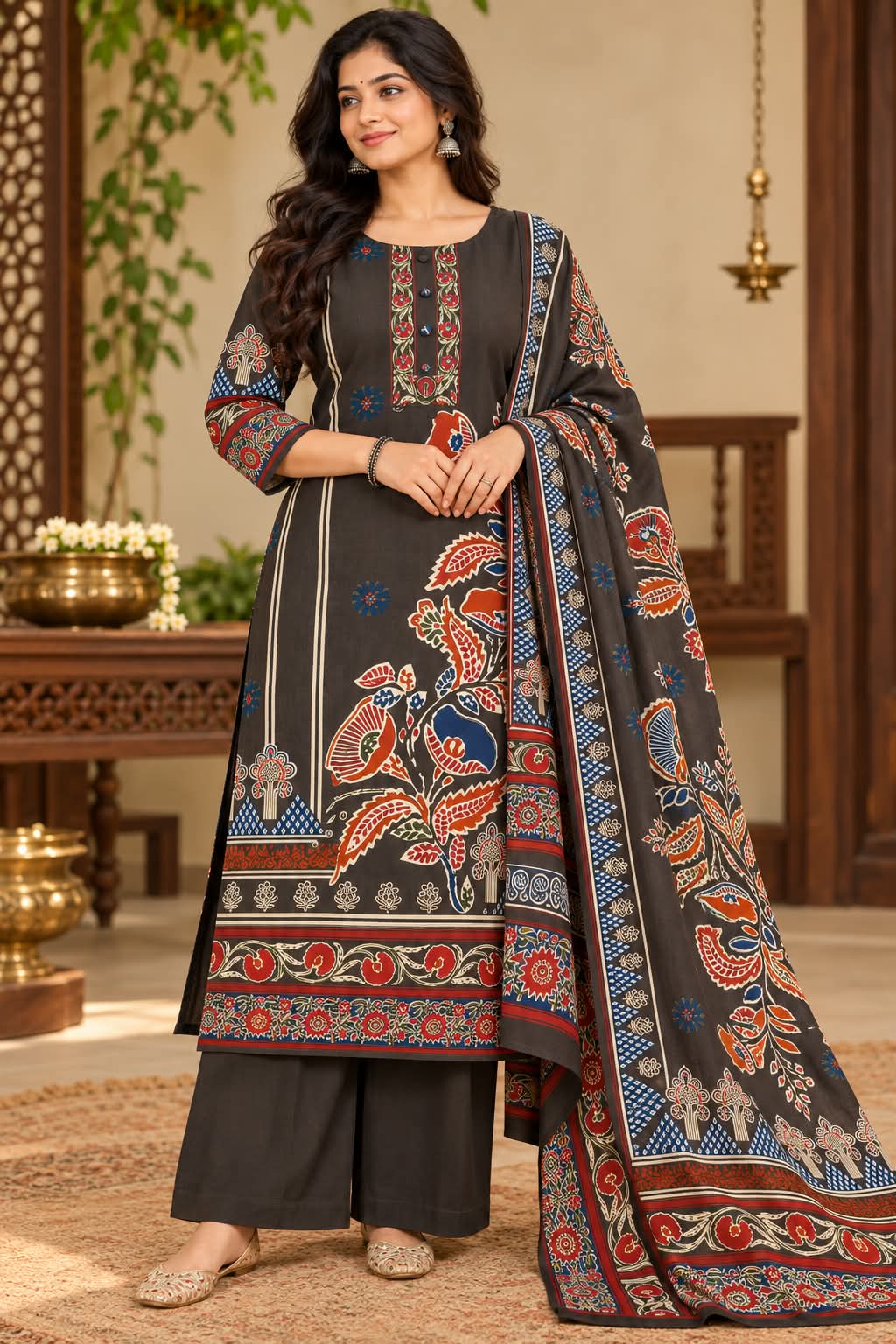 MEHER BLOCK PRINT COTTON CHURIDAR SET