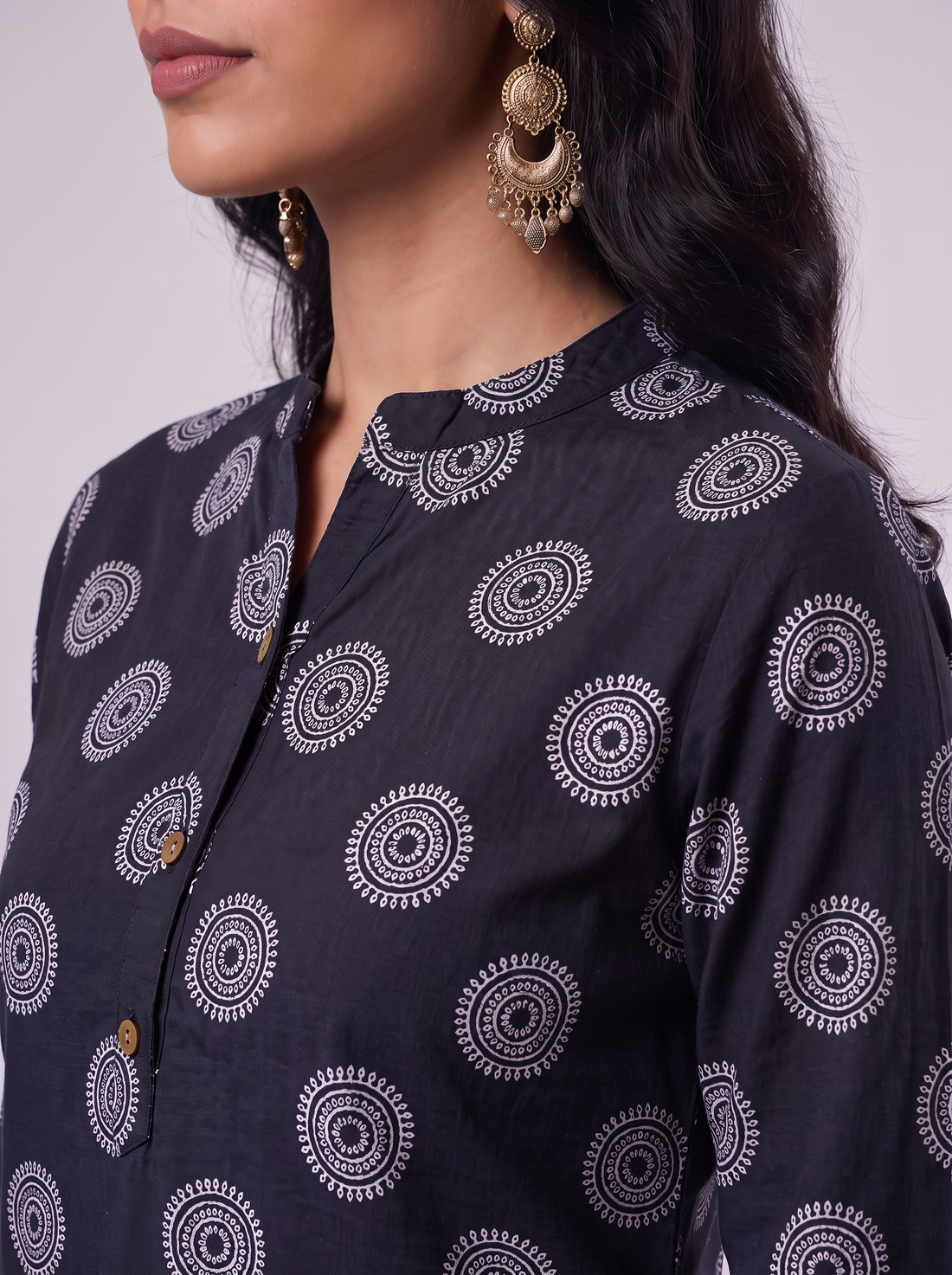 Chakra Black Tunic Top