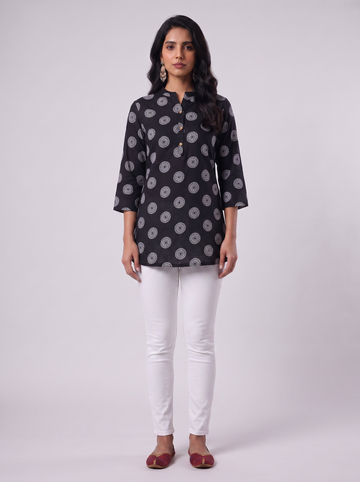 Chakra Black Tunic Top